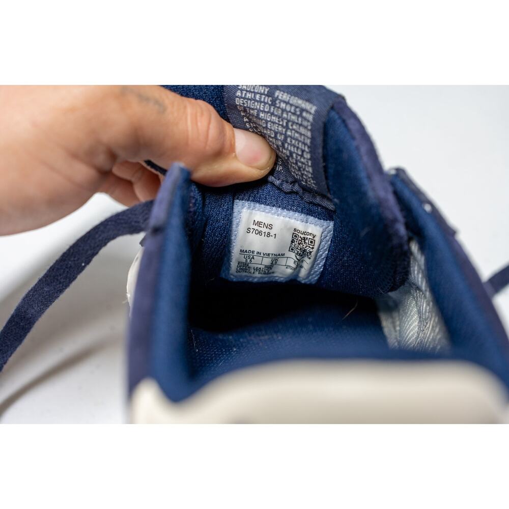 Saucony Jazz Court Navy Suede Sneakers Mens Size 5.5 Casual Low Top Shoes View 3